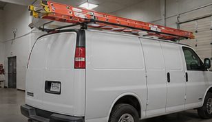 Cargo van with ladder rack